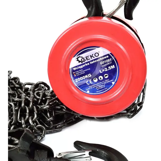 GEKO Kettingtakel - 2000 kg - 2,5 m hijshoogte - Staalconstructie