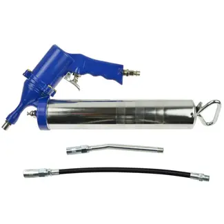 GEKO Vetsmeerpistool - 400 ml - Drievoudige vulling - Verchroomd - Luchtdruk 2-6 bar