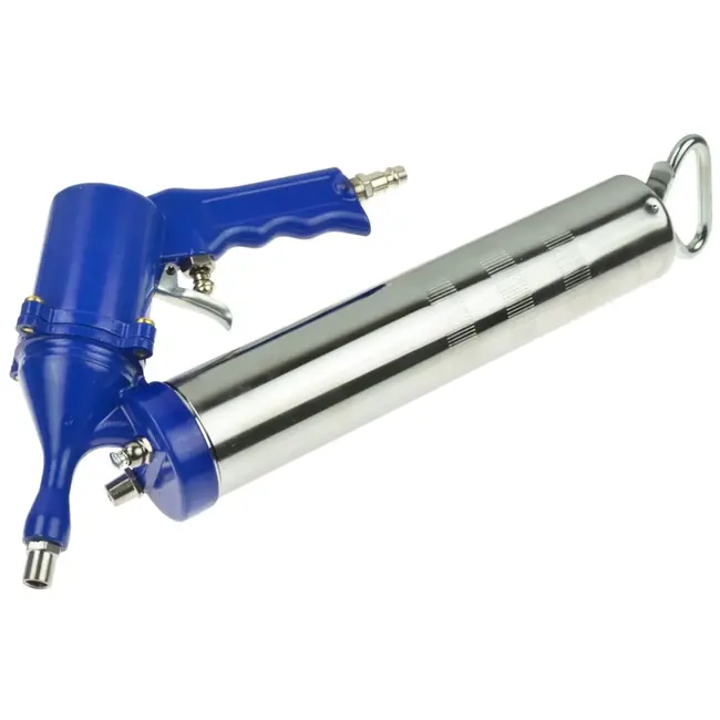 GEKO Vetsmeerpistool - 400 ml - Drievoudige vulling - Verchroomd - Luchtdruk 2-6 bar