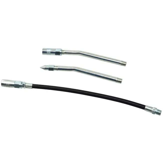 GEKO Vetsmeerpistool - 400 ml - Drievoudige vulling - Verchroomd - Luchtdruk 2-6 bar