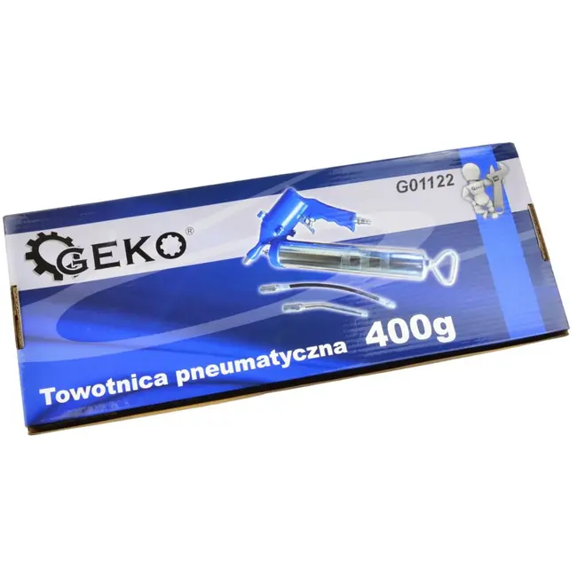 GEKO Vetsmeerpistool - 400 ml - Drievoudige vulling - Verchroomd - Luchtdruk 2-6 bar
