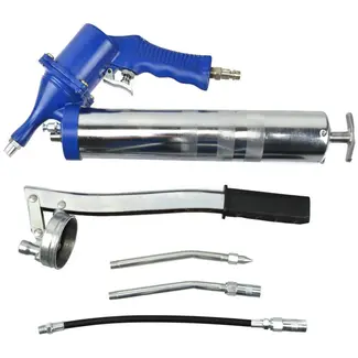 GEKO 2-in-1 vetspuit - pneumatisch en handmatig - 400 ml capaciteit - antislip grip - chroom afwerking