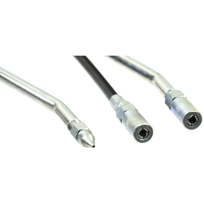 GEKO 2-in-1 vetspuit - pneumatisch en handmatig - 400 ml capaciteit - antislip grip - chroom afwerking