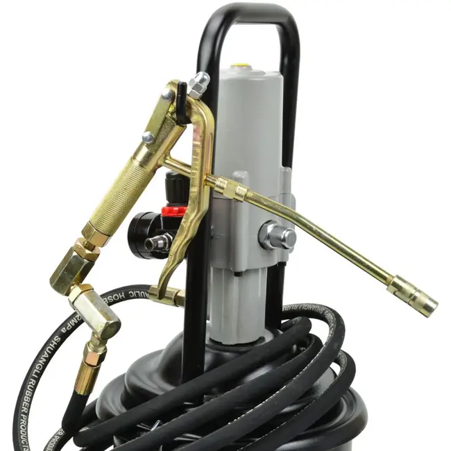 GEKO Pneumatische vetpomp - draagbaar - 12 liter - hoge druk - met wielen en handvat