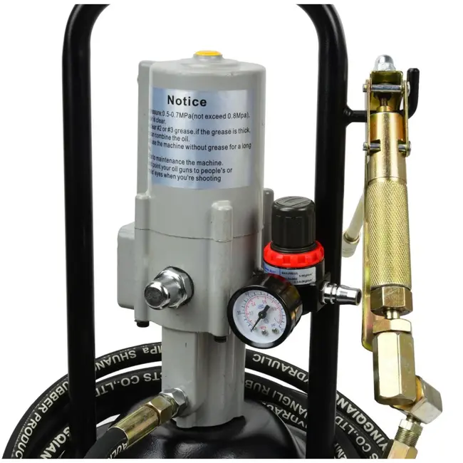 GEKO Pneumatische vetpomp - draagbaar - 12 liter - hoge druk - met wielen en handvat