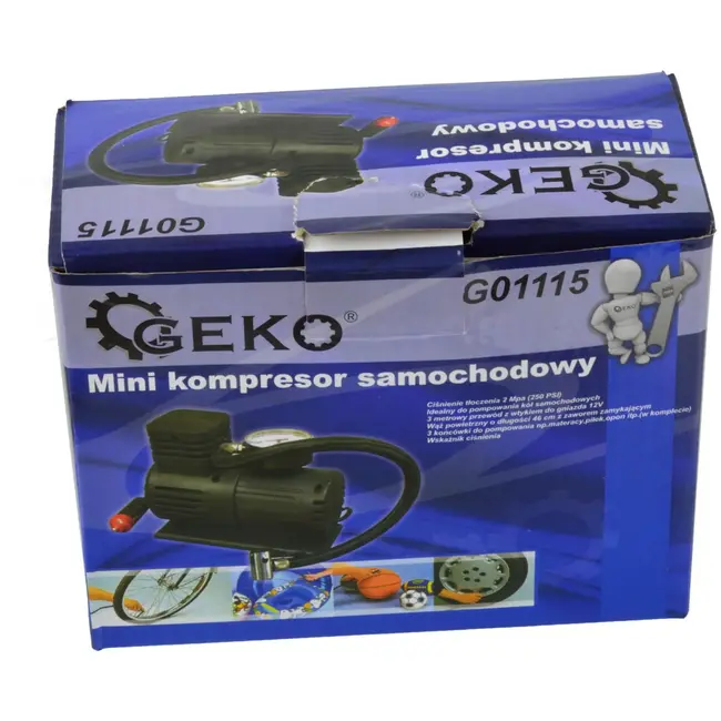 GEKO Mini luchtcompressor - 12V DC - 250 PSI - Compact en veelzijdig