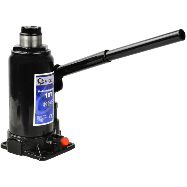 GEKO Hydraulische fleskrik - 10 ton - compact ontwerp - automatische veiligheidsklep