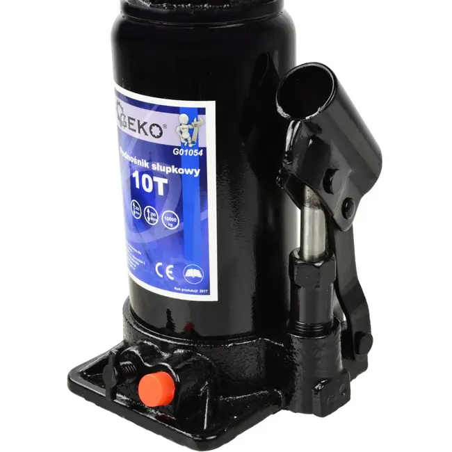 GEKO Hydraulische fleskrik - 10 ton - compact ontwerp - automatische veiligheidsklep