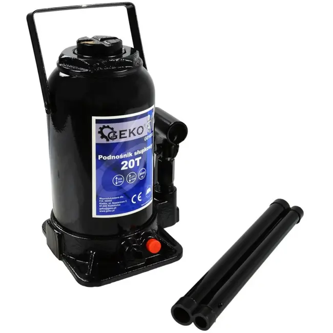 GEKO Hydraulische fleskrik - 20 ton - Compact en veilig - Verstelbare hefzadel