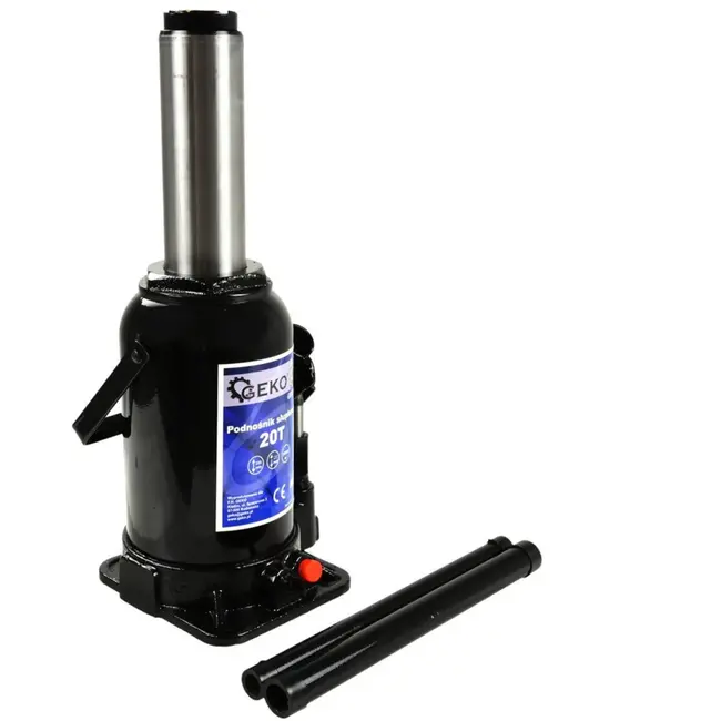 GEKO Hydraulische fleskrik - 20 ton - Compact en veilig - Verstelbare hefzadel