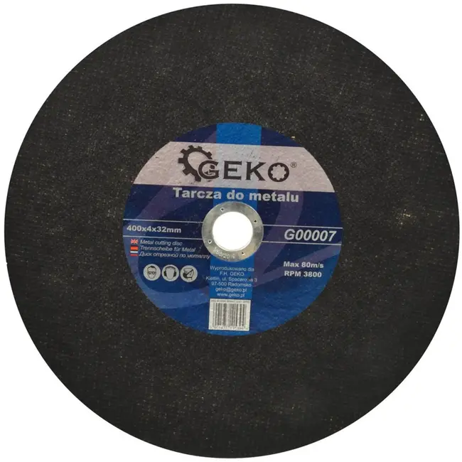 GEKO Metaalschijf - Snelle snede - Aluminiumoxide - 400 mm - 4 mm dik - 32 mm gat - 5 stuks