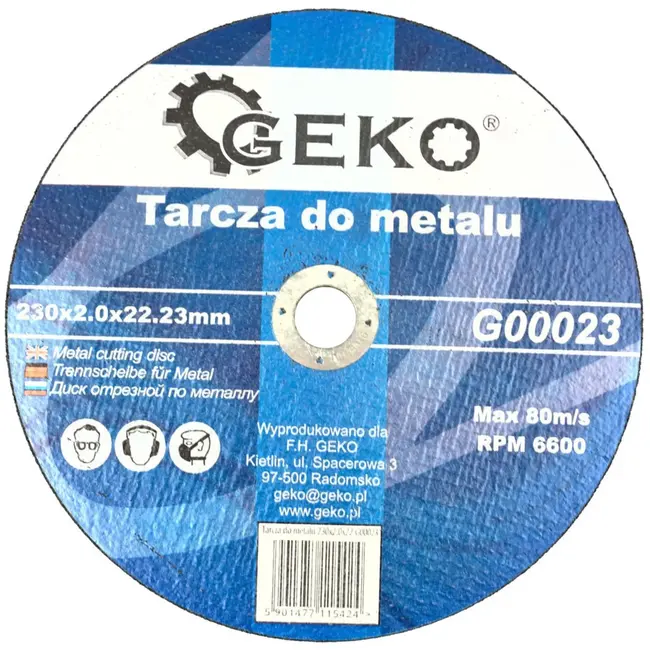 GEKO Metaal slijpschijf - 230x2.0 mm - Aluminiumoxide - Glasvezelversterkt - Snelle snede - 25 stuks