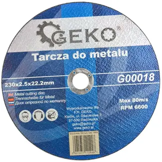 GEKO Metaalschijf - Snelle snede - Aluminiumoxide - 230 mm - 2,5 mm dikte - 25 stuks