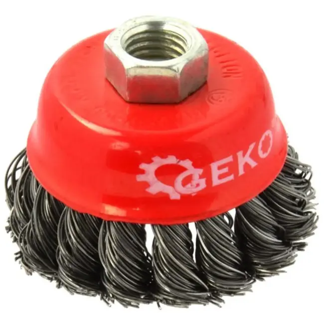 GEKO Stalen gedraaide draadborstel - 65 mm - M14 schroefdraad - Voor agressieve reiniging