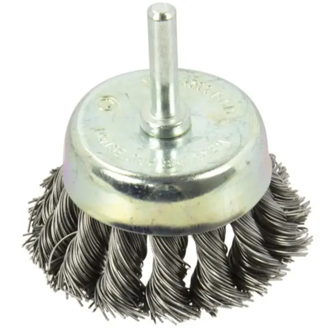 GEKO Stalen draadborstel - 65 mm - Voor boormachines - 6 mm schacht - Max. 4500 rpm