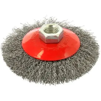 GEKO Stalen krimpdraadborstel - 100 mm - M14 draad - Voor krachtige reiniging