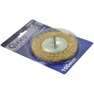 GEKO Messing krulborstel - 100 mm - 6 mm as - Duurzaam staal
