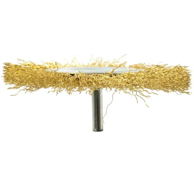 GEKO Messing krulborstel - 100 mm - 6 mm as - Duurzaam staal