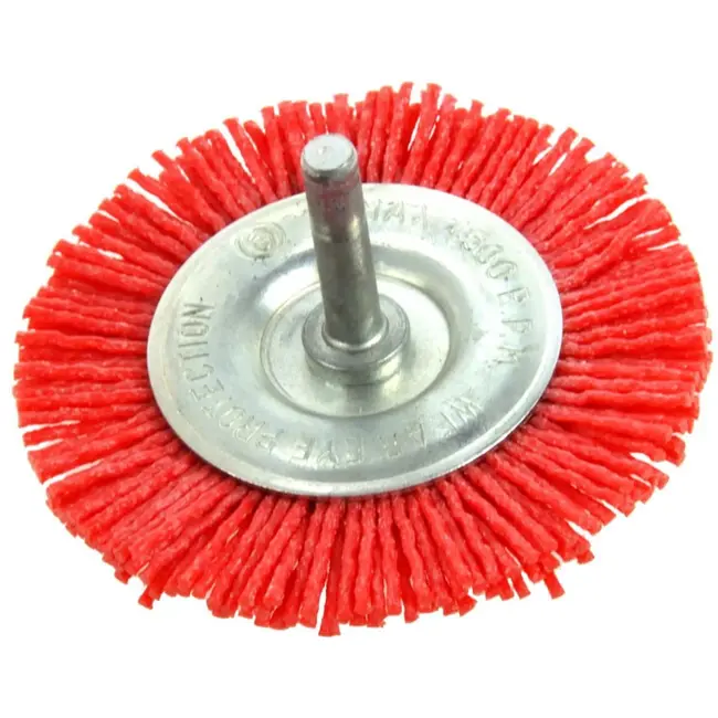 GEKO Nylon filament borstel - 75 mm - 6 mm as - niet vonkend - voor boormachines