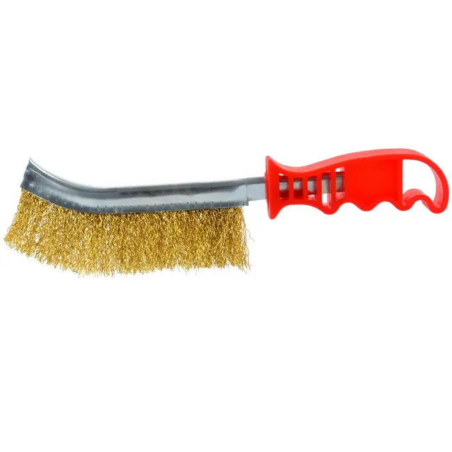 GEKO Handborstel - Messingdraad - Comfortabele Grip - 240 mm - Zwaar Werk