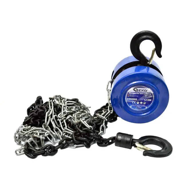 GEKO Kettingtakel - Handmatig - 1000 kg - 3 m - Duurzaam Staal