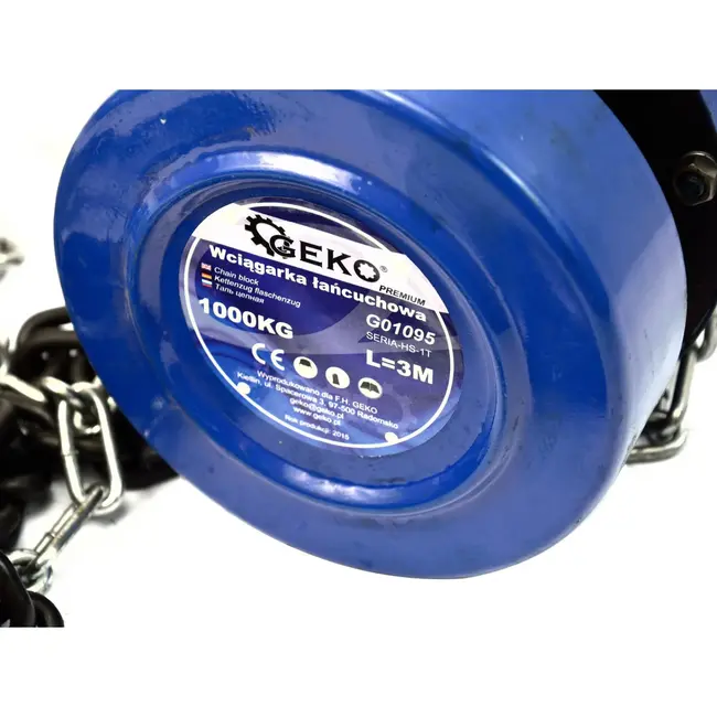 GEKO Kettingtakel - Handmatig - 1000 kg - 3 m - Duurzaam Staal