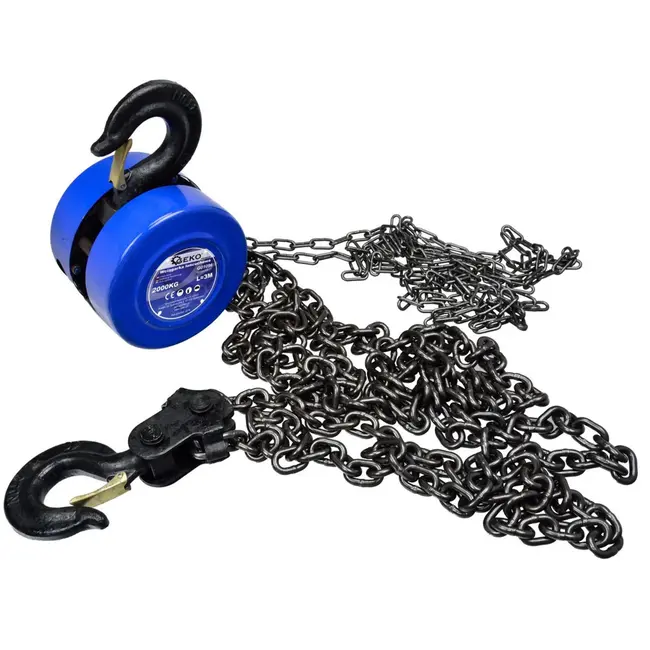 GEKO Kettingtakel - 2000 kg - 3 m hijshoogte - Duurzaam staal - Poedercoating