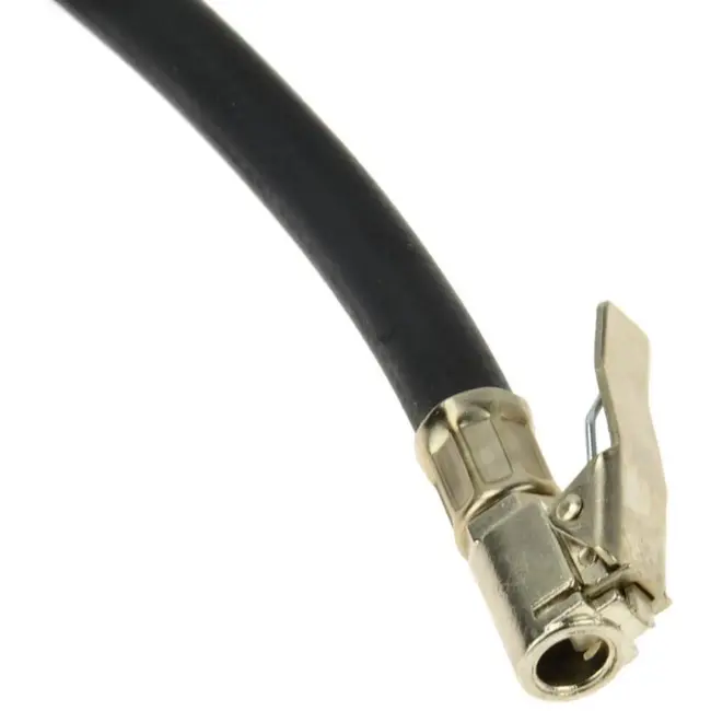 GEKO Luchtslang voor bandenpomp - flexibel rubber - metalen koppeling - 38 cm