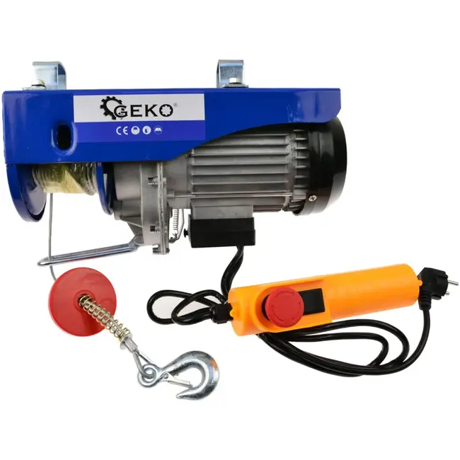 GEKO Elektrische takel - 300/600 kg - 12/6 m hijshoogte - 10/5 m/min snelheid