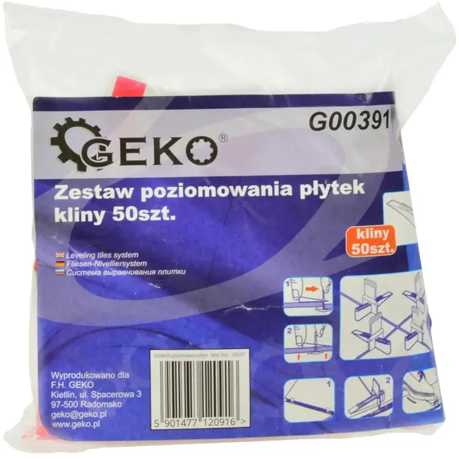 GEKO Tegeluitlijnwiggen - Herbruikbaar - 1,5 mm voeg - Voor tegels tot 12 mm - 50 stuks