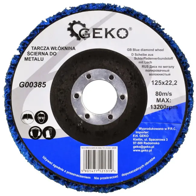 GEKO Diamantschijf - 125 mm - Voor lak- en roestverwijdering - 5 stuks