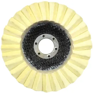 GEKO Witte wollen polijstschijf - 125 mm - Voor roestvrij staal en aluminium - 10 stuks