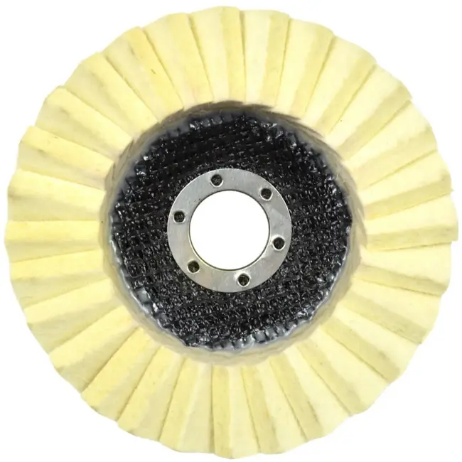 GEKO Witte wollen polijstschijf - 125 mm - Voor roestvrij staal en aluminium - 10 stuks