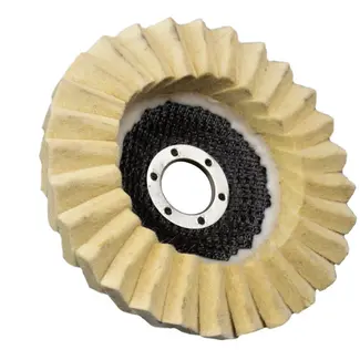 GEKO Witte wollen polijstschijf - 125 mm - Voor roestvrij staal en aluminium - 10 stuks