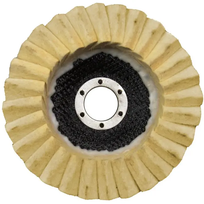 GEKO Witte wollen polijstschijf - 125 mm - Voor roestvrij staal en aluminium - 10 stuks