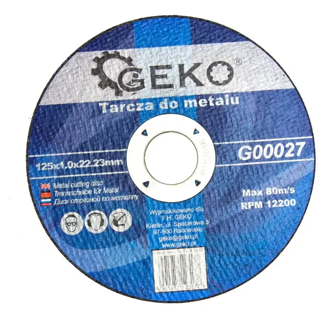 GEKO Metaalschijf - 125 mm - Aluminiumoxide - Snelle snede - Versterkt glasvezel - 10 stuks