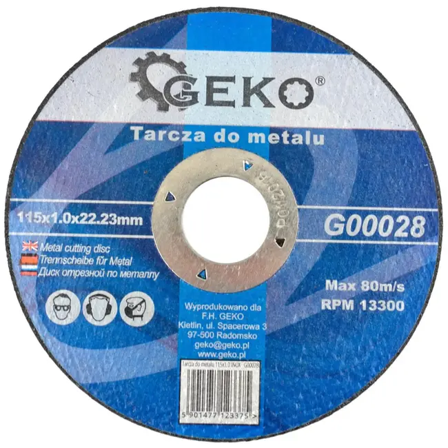 GEKO Metaalschijf - Snelle snede - Aluminiumoxide - 115 mm - 1,0 mm dikte - 25 stuks