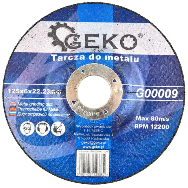 GEKO Metaalschijf - Snijden & Slijpen - Aluminiumoxide - 125 mm - 6 mm dik - 5 stuks