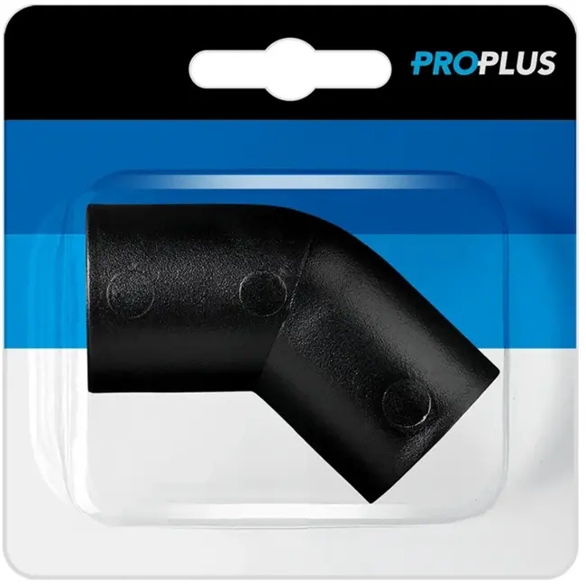 ProPlus Hoekstuk 45° - Ø28 mm - PE Zwart - Snelle Montage - Blister