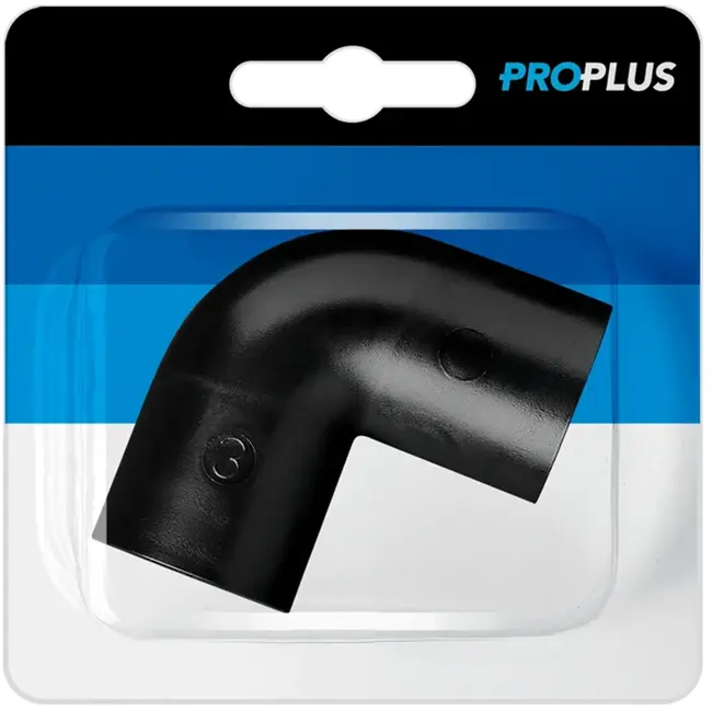 ProPlus Hoekstuk Ø28 mm 90° - PE Zwart - Snelle Montage Blister