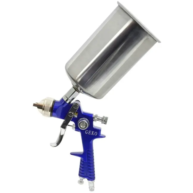 GEKO Verfspuitpistool - RVS Nozzle - Aluminium Reservoir - 1L - HVLP - 4-5 Bar