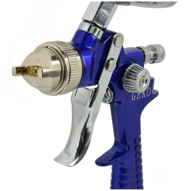 GEKO Verfspuitpistool - RVS Nozzle - Aluminium Reservoir - 1L - HVLP - 4-5 Bar