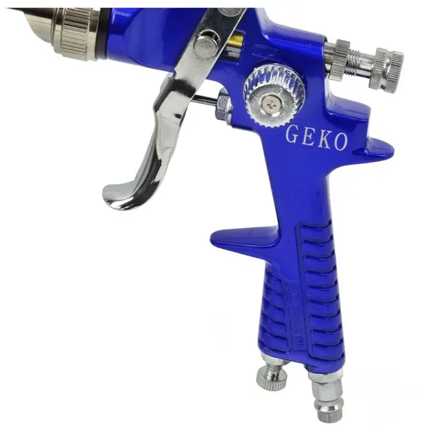 GEKO Verfspuitpistool - RVS Nozzle - Aluminium Reservoir - 1L - HVLP - 4-5 Bar