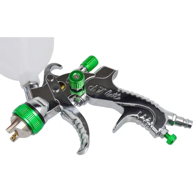 GEKO HVLP verfspuit - 1,4 mm nozzle - 600 ml reservoir - Aluminium behuizing - Verstelbare controle