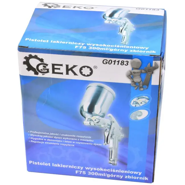 GEKO Spuitpistool - 300 ml - Bovenbeker - 1,5 mm Nozzle - 4,5 kg/cm² Druk