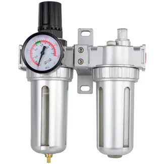 GEKO Luchtdrukregelaar met filter en smering - 10 bar - 1200 l/min - met automatische aftap