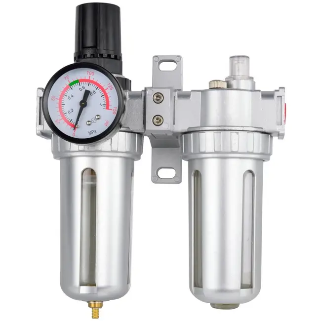 GEKO Luchtdrukregelaar met filter en smering - 10 bar - 1200 l/min - met automatische aftap