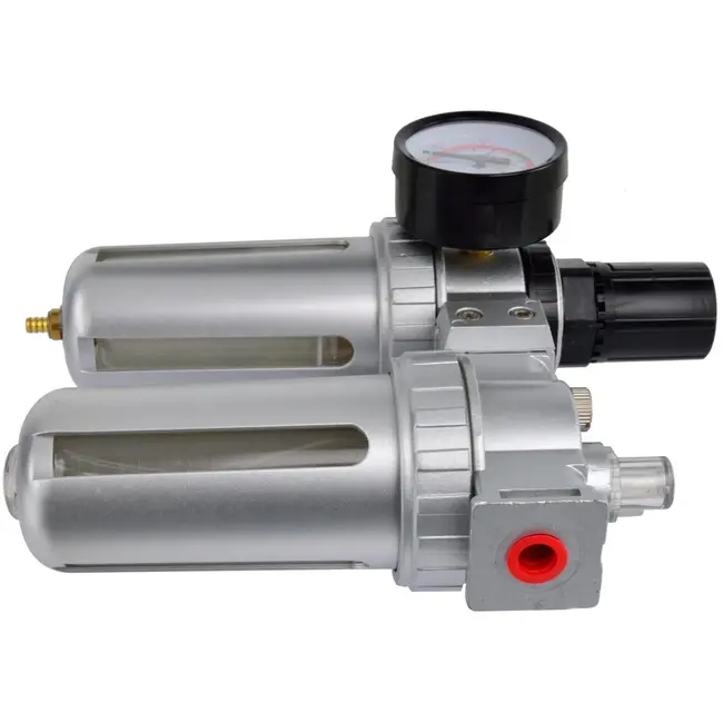 GEKO Luchtdrukregelaar met filter en smering - 10 bar - 1200 l/min - met automatische aftap
