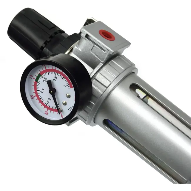 GEKO Luchtfilter en drukregelaar - automatische afvoer - 3/8" aansluiting - tot 10 bar