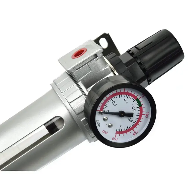 GEKO Luchtfilter en drukregelaar - automatische afvoer - 3/8" aansluiting - tot 10 bar